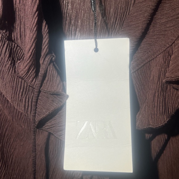 Zara Deep Brown Ruffle Top - Picture 4 of 4